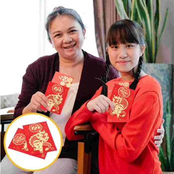 Денежные Красные карманы, китайские счастливые денежные конверты, Годовые красные конверты, денежные конверты, денежные мешки в произвольном стиле