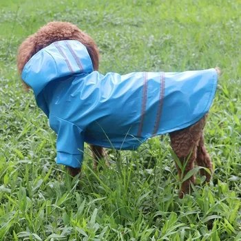 Водонепроницаемая уличная куртка-дождевик для щенков собак S-XL из искусственной кожи, светоотражающая одежда, плащ для собак в стиле пончо