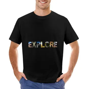 Футболка Explore, быстросохнущая футболка, мужские винтажные футболки
