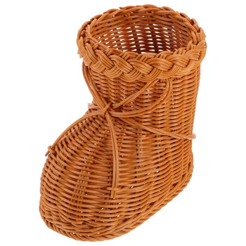 Плетеная корзина для хлеба из искусственного ротанга Корзина для хранения в форме ботинка Корзина для закусок Плетеная корзина для хлеба