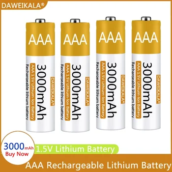 AAA батареи литий-ионный 1.5 V перезаряжаемые Лити-Ион 3000mAh батареи АА АА батареи для пульта дистанционного управления небольшой вентилятор мыши электрическая игрушка