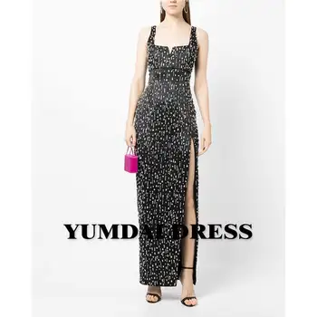 YUMDI2023 Роскошное вечернее платье на бретельках с бисером, коктейльное платье со стразами, Специальное Праздничное Сексуальное бальное платье с разрезом, вечернее платье