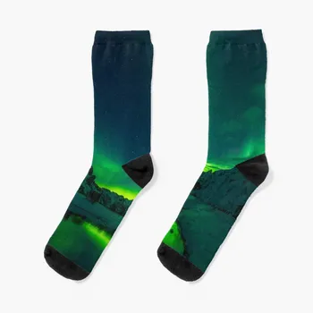 Носки Iceland - Northern Lights цветные Аргентинские теплые зимние мужские носки до щиколотки Женские