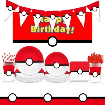 Украшения для вечеринки в честь дня рождения покемонов, воздушные шары в виде Пикачу, детский душ, принадлежности для детских вечеринок, посуда, игрушки на заднем плане
