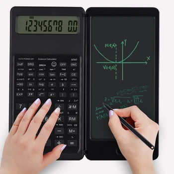 Складной научный калькулятор с Большим 10-значным Цифровым Дисплеем и Стираемым Планшетом для письма, Цифровым Блокнотом для рисования Math Calculato