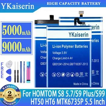 YKaiserin Высококачественный Аккумулятор Для HOMTOM S8 5,7 дюйма S9 Plus S9Plus S99 HT50 HT6 MTK6735P 5,5 Дюйма Batteria + Бесплатные Инструменты
