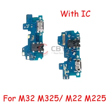 USB-порт для зарядки зарядного устройства, разъем для док-станции, гибкий кабель с микросхемой для Samsung Galaxy M32 M325 M22 M225