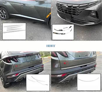 Стайлинг Автомобиля Отделка Переднего Бампера Планка Задних Ворот Молдинг Края Двери Комплект Задних Противотуманных Фар Из Нержавеющей Стали Для Hyundai Tucson NX4 2021 +