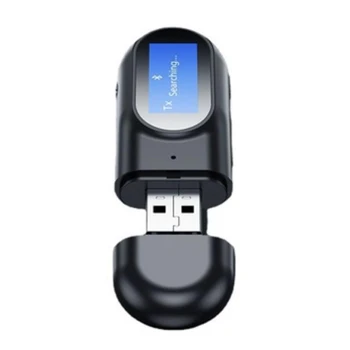 2 В 1 Bluetooth 5.0 Аудиопередатчик-приемник, ЖК-дисплей 3,5 ММ, беспроводной адаптер AUX USB для ПК, телевизора, автомобильных наушников