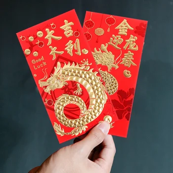Новогодние красные конверты Lucky Money Bless Red Pockets Новогодние украшения для свадебной церемонии в китайском стиле на Новый год