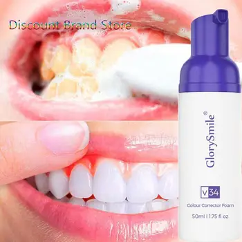 50 мл Мусс Зубная паста V34 Корректор цвета Фиолетовый Удаление пятен на зубах Пена для отбеливания зубов Гигиена полости рта