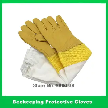 1 пара перчаток для защиты от пчел, защитные рукава для пчеловодства, вентилируемая овчина и холст для инструментов для пчеловодства, перчатки